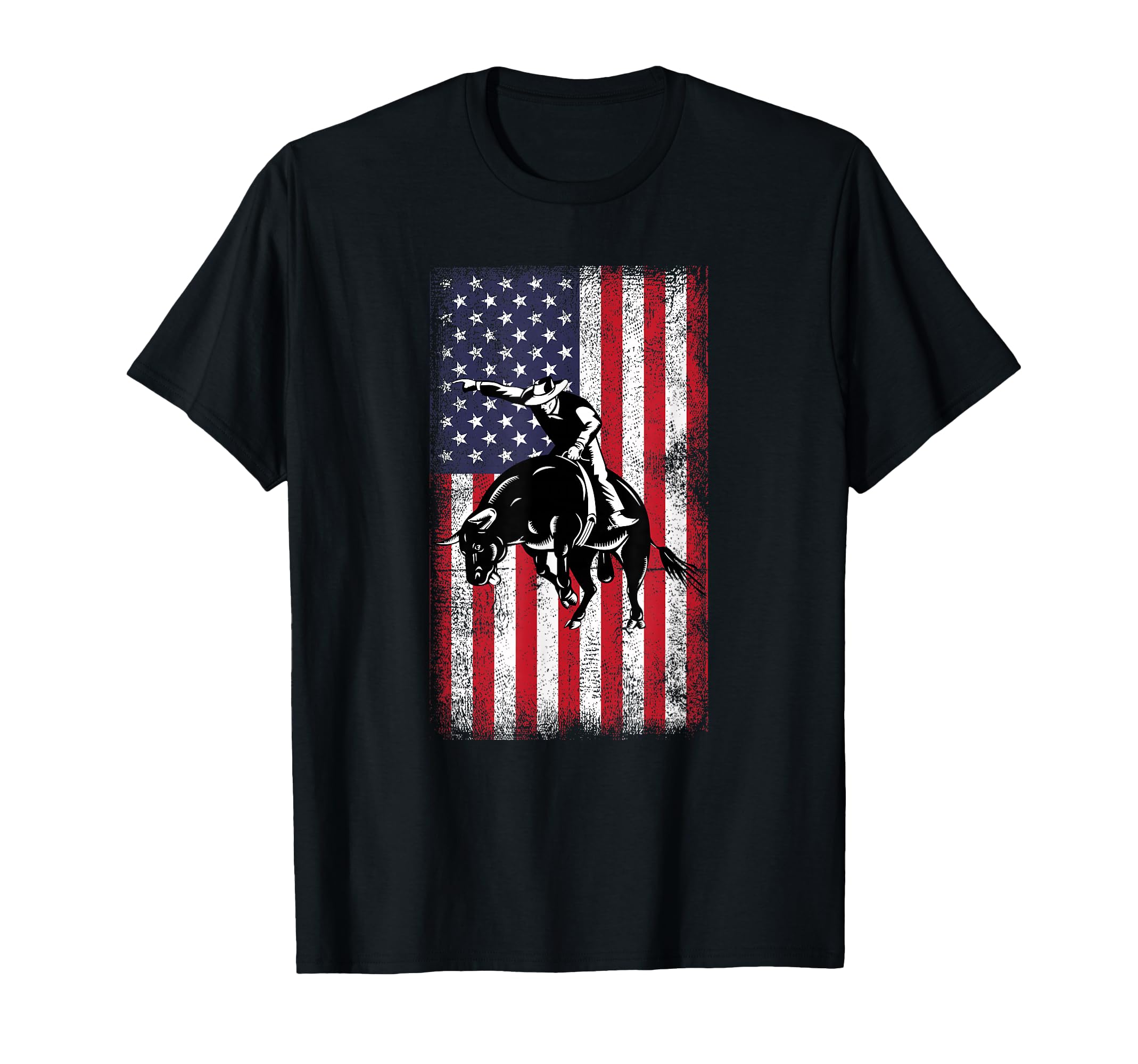Rodeo Bull Rider Cowboys Patriotic T-Shirt - Unique Graphic for Adults - T-Shirt, Sweatshirt, Hoodie