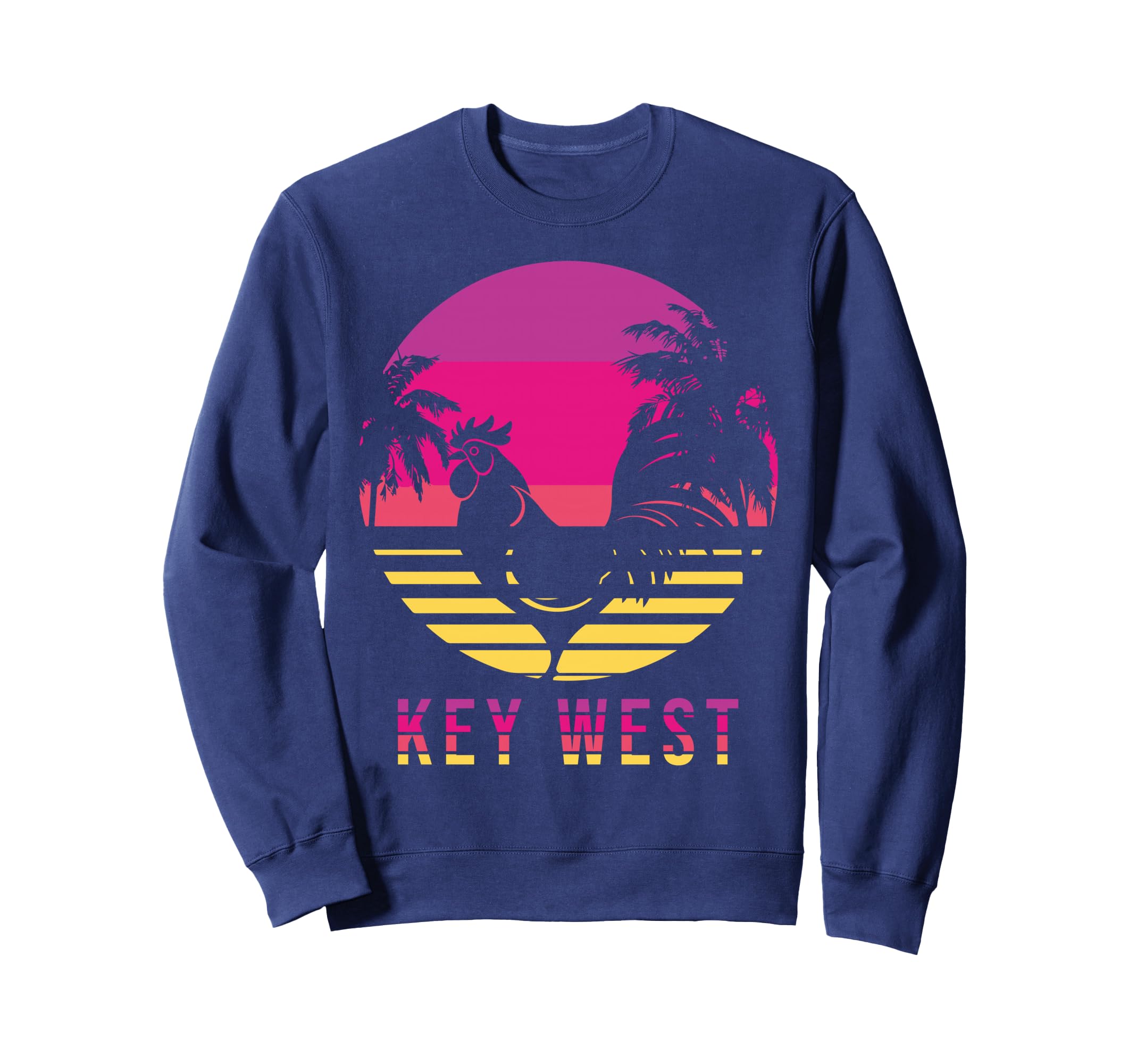 Key West Rooster Colorful Chicken Sweatshirt - Minimalist Print Unisex - T-Shirt, Sweatshirt, Hoodie