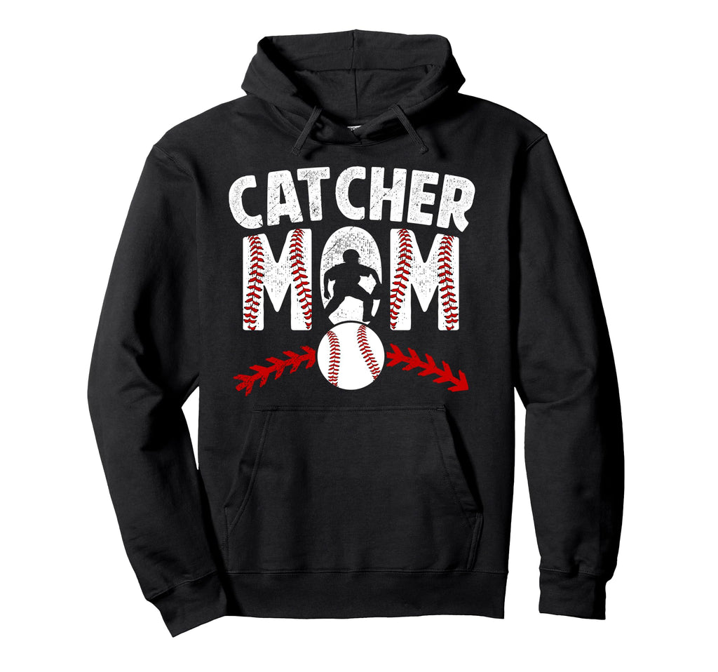 Baseball Catcher Mom Baseball Catcher Hoodie - Graphic Print for Adults - T-Shirt, Sweatshirt, Hoodie