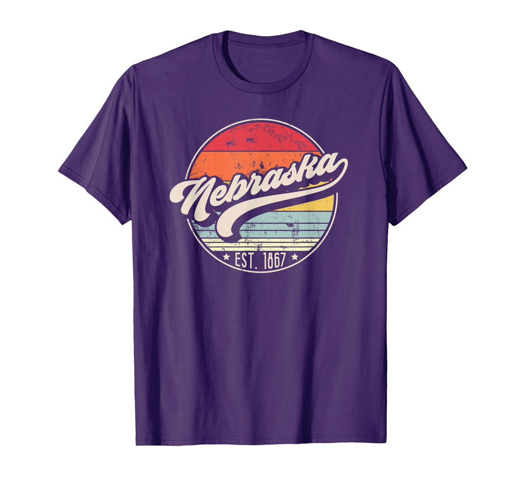 Nebraska Home State Ne 70S Sunset T-Shirt - Unique Graphic for Adults - T-Shirt, Sweatshirt, Hoodie