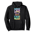 Peace Love And Blues Music Cassette Hoodie - Fun Novelty Design Unisex - T-Shirt, Sweatshirt, Hoodie