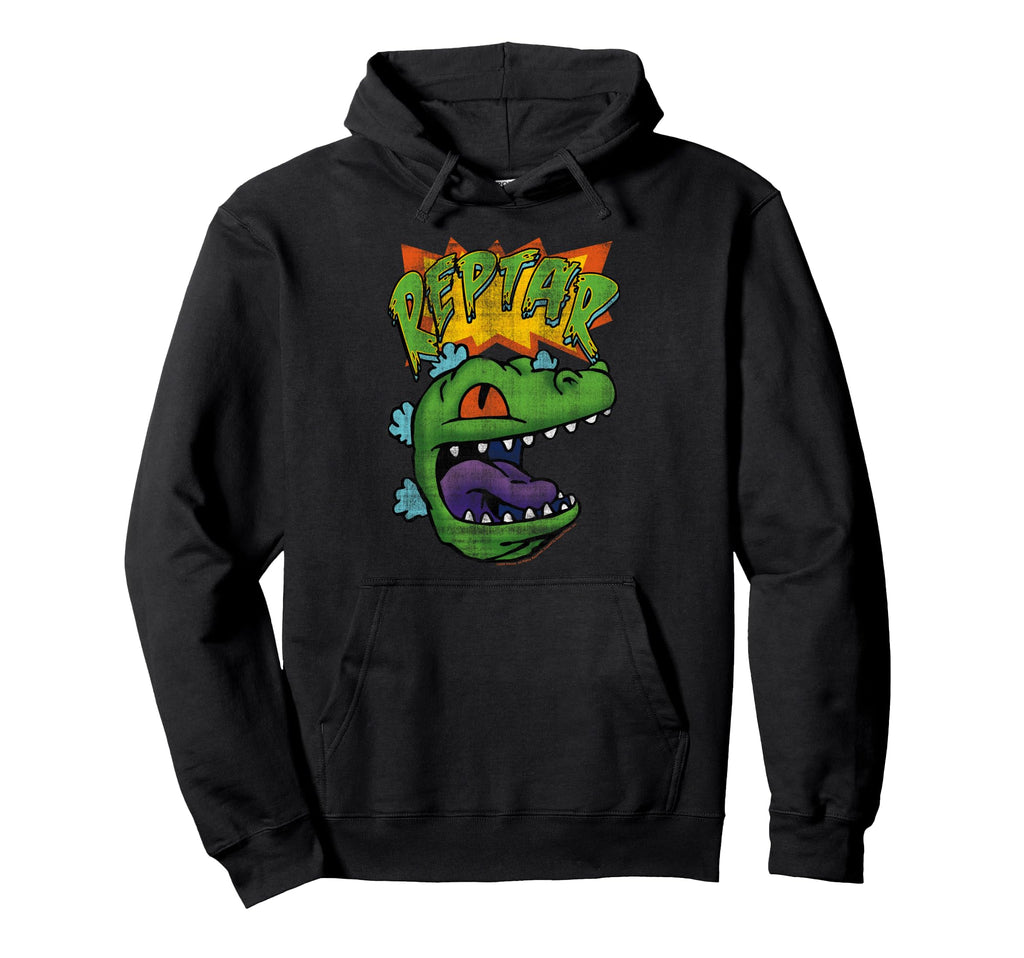 Rugrats Distressed Reptar Dinosaur Hoodie - Fun Novelty Design Men Women - T-Shirt, Sweatshirt, Hoodie