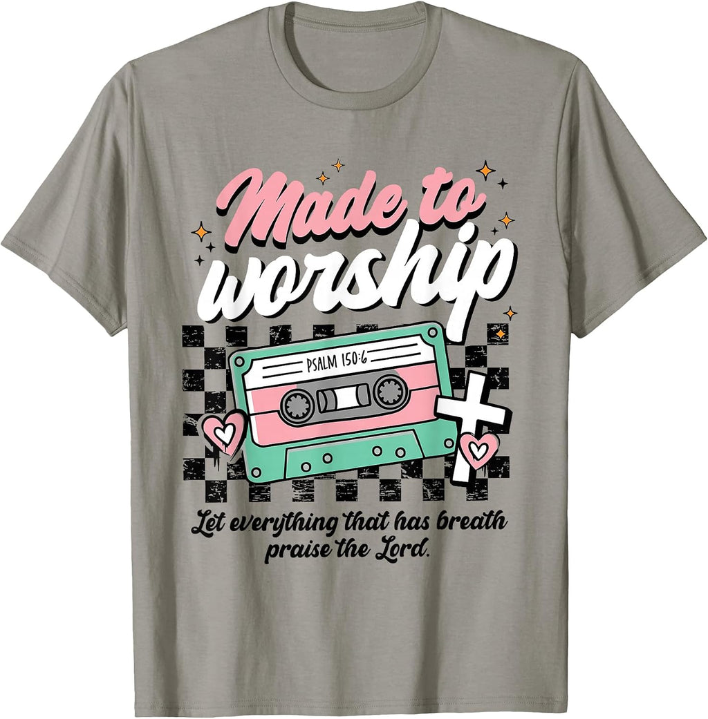 Made To Worship Christian Faith - Adult & Kids T-Shirts, Sweatshirts & Hoodies apparel design preview 1