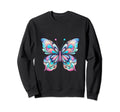 Psychedelic Butterfly Pastel Color Sweatshirt - Trendy Graphic Unisex - T-Shirt, Sweatshirt, Hoodie