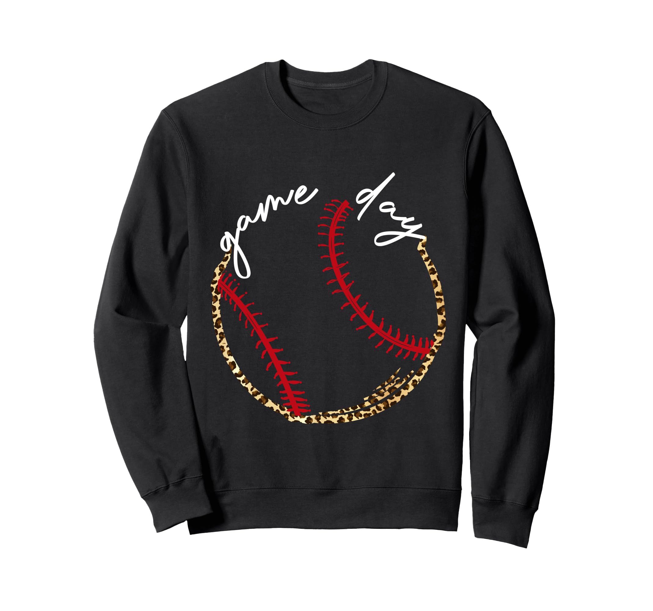 Game Day Baseball Leopard Baseball Sweatshirt - Minimalist Print Men Women - T-Shirt, Sweatshirt, Hoodie