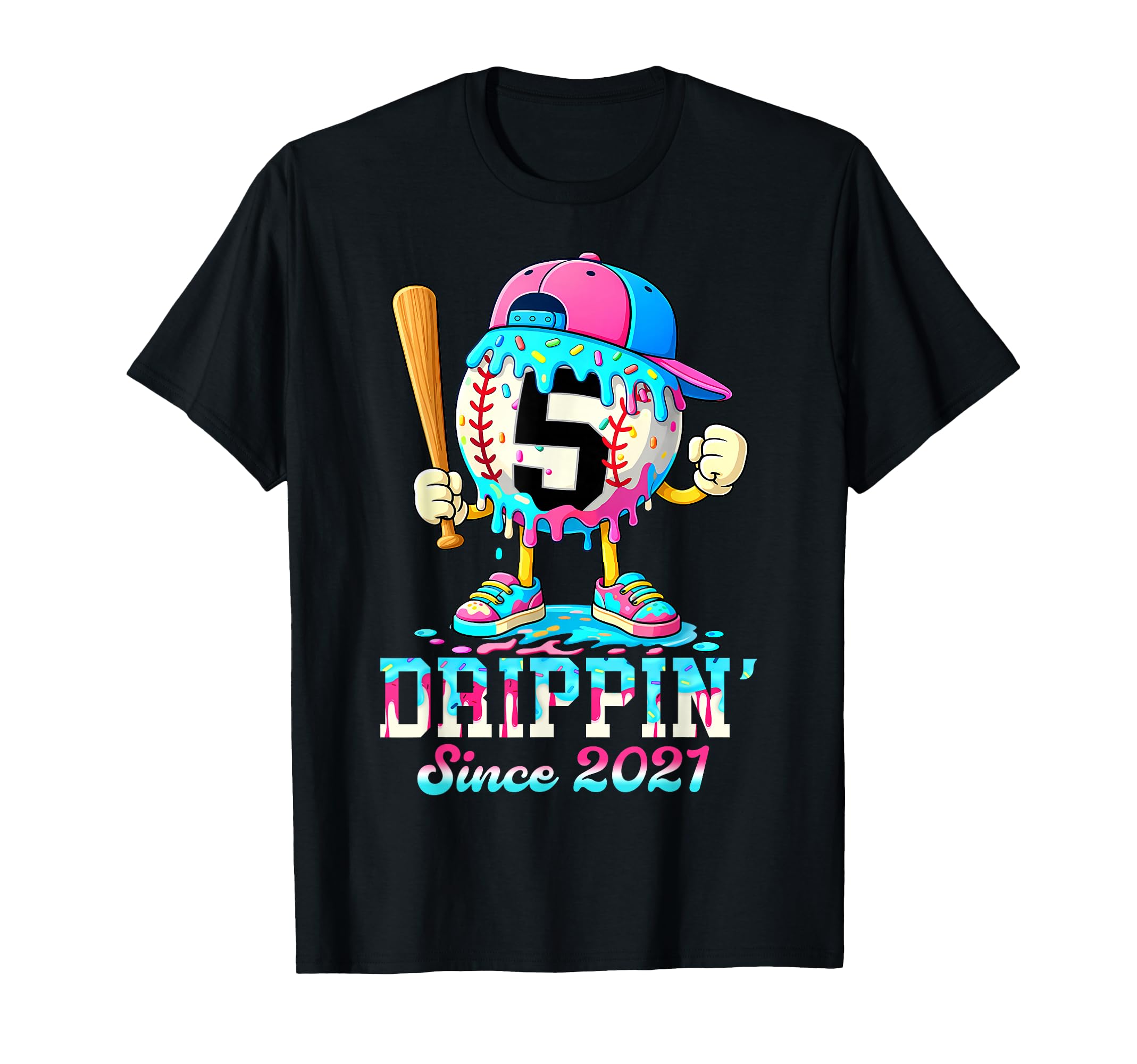 Baseball 5 Years Old Since 2021 Ice T-Shirt - Trendy Graphic Men Women - T-Shirt, Sweatshirt, Hoodie