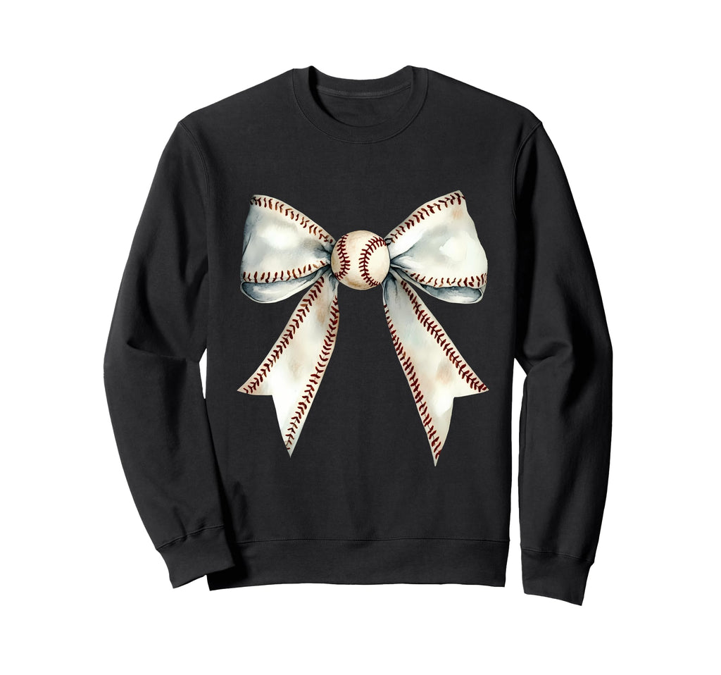 Baseball Coquette Bow Baseball Mom Sweatshirt - Novelty Apparel for Adults - T-Shirt, Sweatshirt, Hoodie