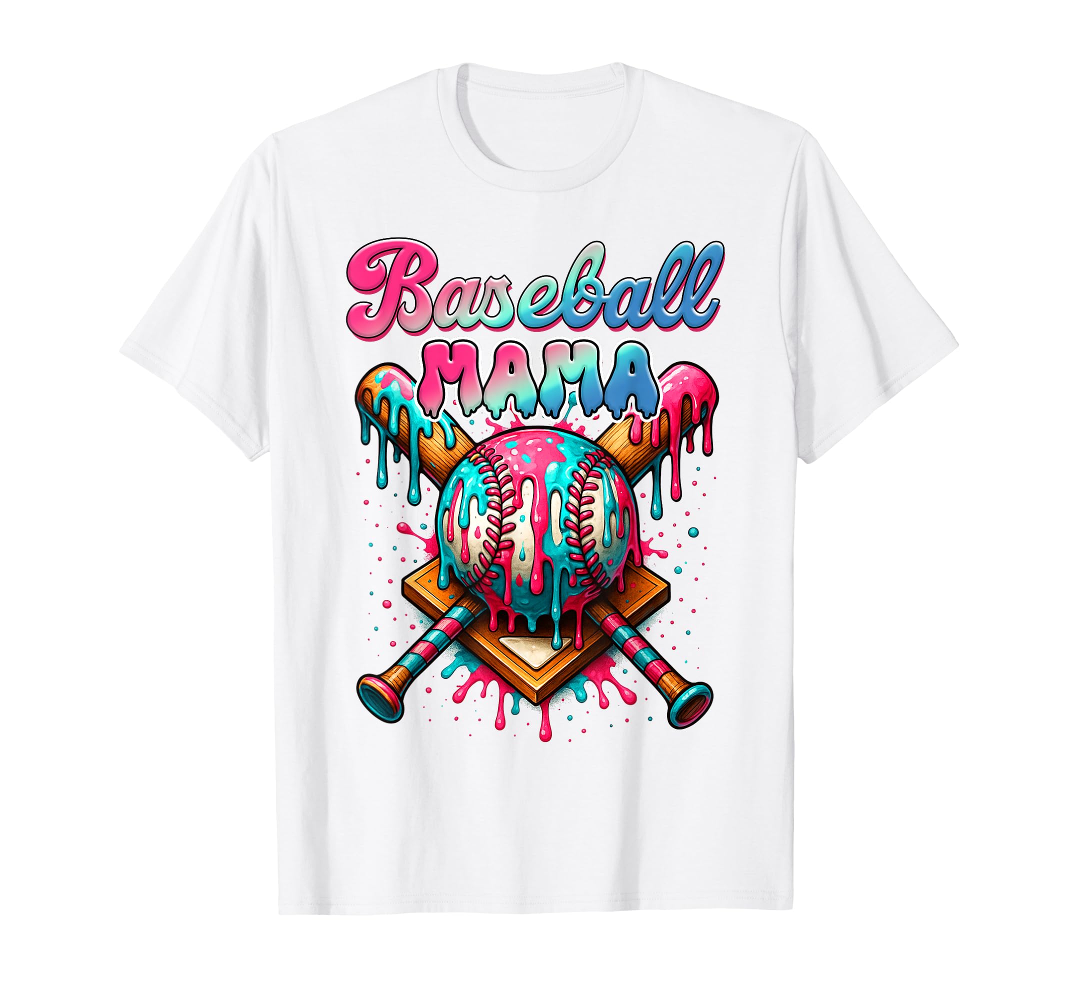 Baseball Mom Game Day Vibes Ice Cream T-Shirt - Custom Art Print Men Women - T-Shirt, Sweatshirt, Hoodie