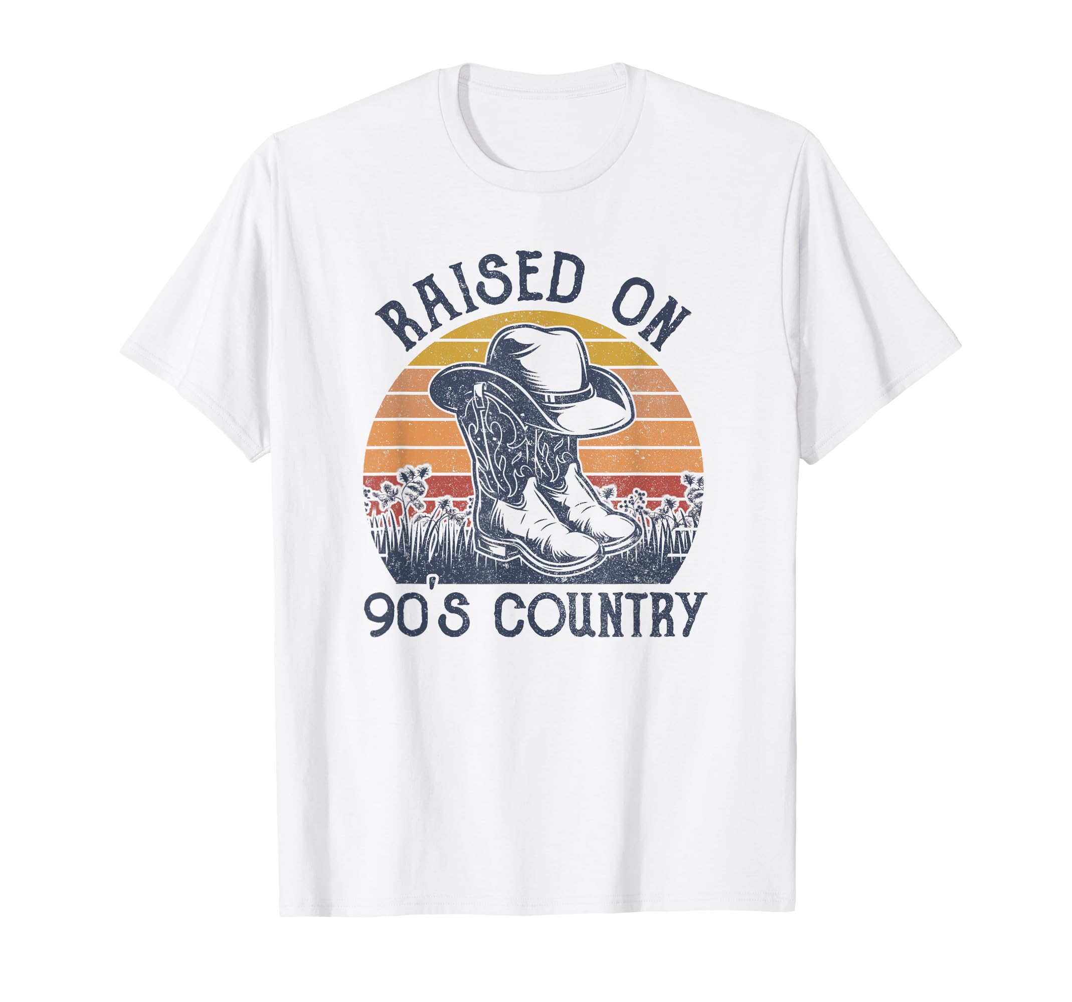 Raised 90S Country Cowboy Hat Western T-Shirt - Streetwear Style Unisex - T-Shirt, Sweatshirt, Hoodie