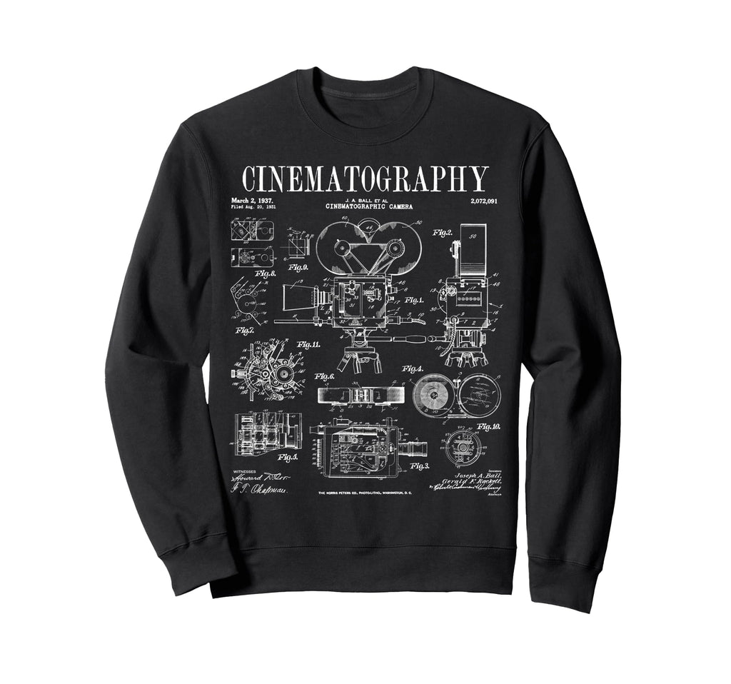 Cinematography Movie Film Camera Sweatshirt - Fun Novelty Design Unisex - T-Shirt, Sweatshirt, Hoodie