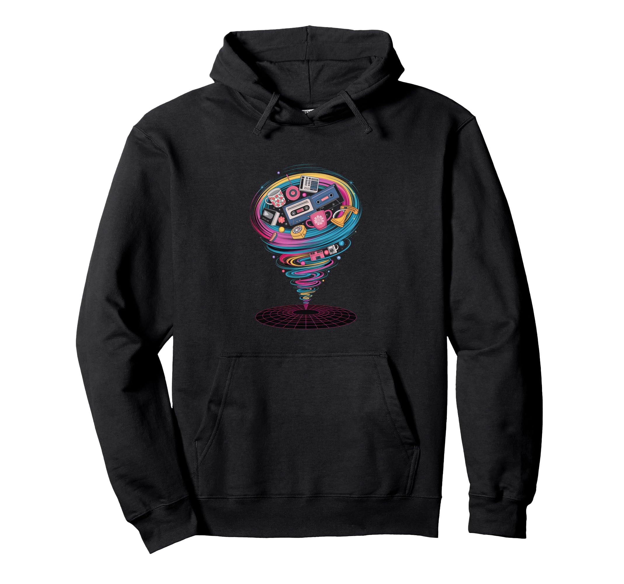 Tape Vortex Surreal 80S Vaporwave Aesthetic Hoodie - Unique Graphic Unisex - T-Shirt, Sweatshirt, Hoodie