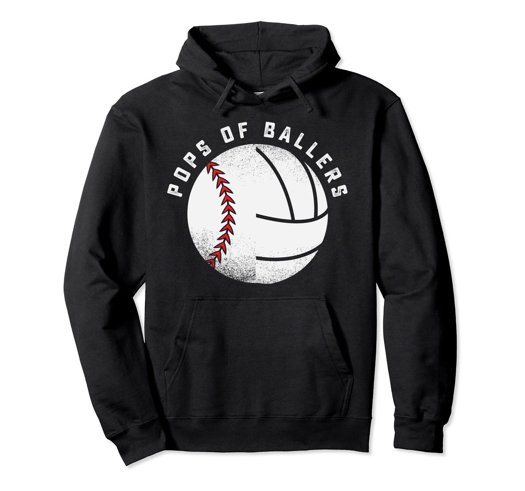 Pops Baseball Volleyball Player Daughter Hoodie - Minimalist Print Unisex - T-Shirt, Sweatshirt, Hoodie