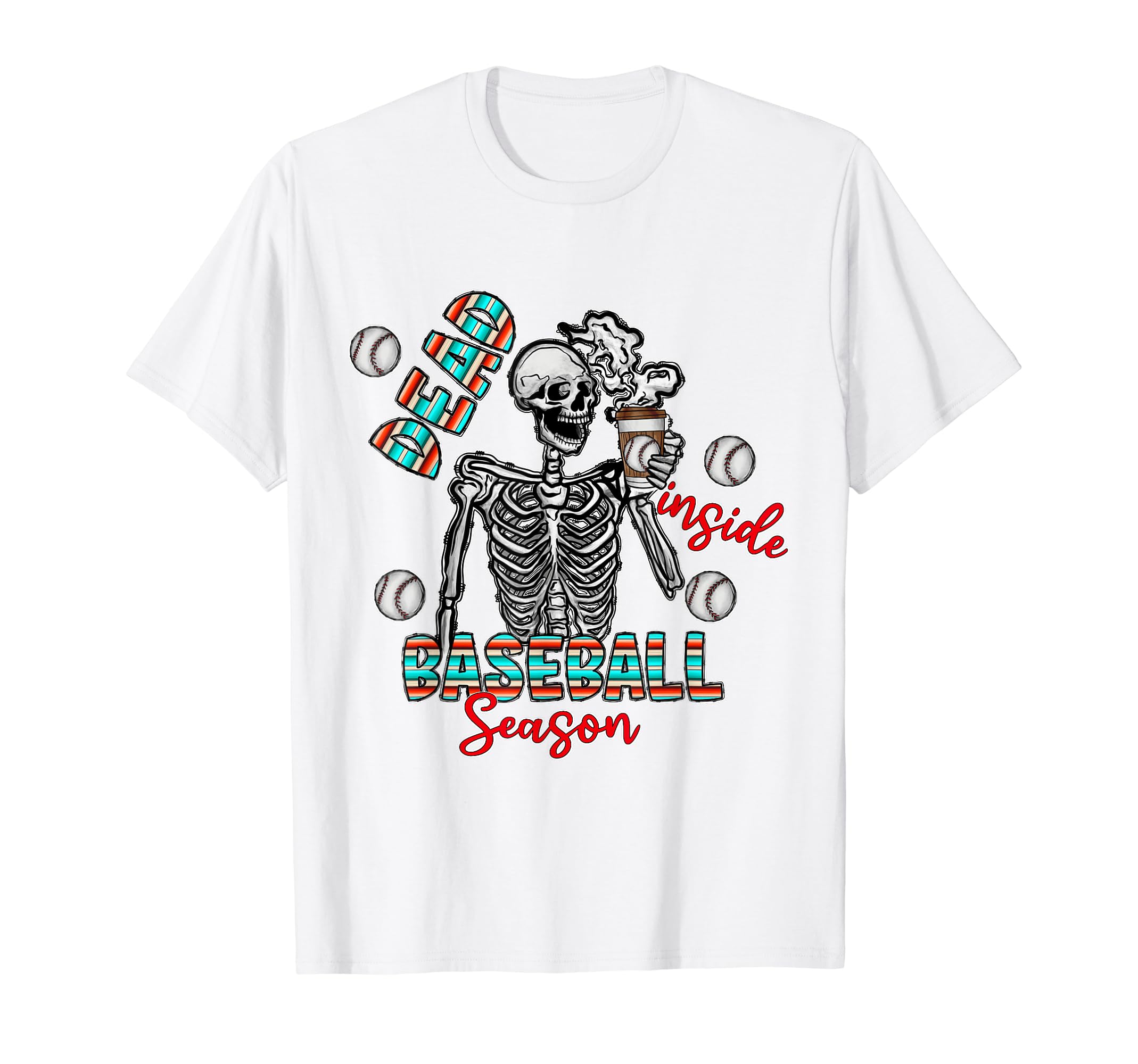 Dead Inside Baseball Season Baseball Mom T-Shirt - Graphic Print Men Women - T-Shirt, Sweatshirt, Hoodie