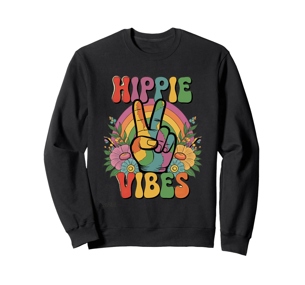 Groovy Hippie Vibes Flower Power Sweatshirt - Novelty Apparel for Adults - T-Shirt, Sweatshirt, Hoodie