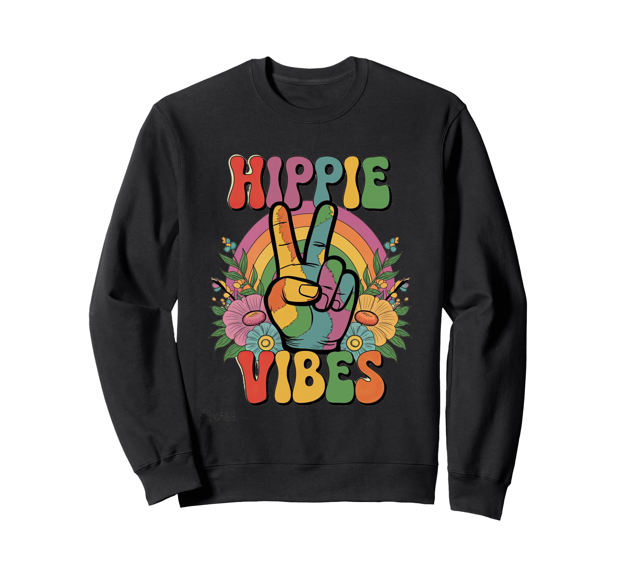 Groovy Hippie Vibes Flower Power Sweatshirt - Novelty Apparel for Adults - T-Shirt, Sweatshirt, Hoodie