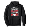 My Favorite Player Calls Me Mom Baseball Hoodie - Graphic Print Unisex - T-Shirt, Sweatshirt, Hoodie