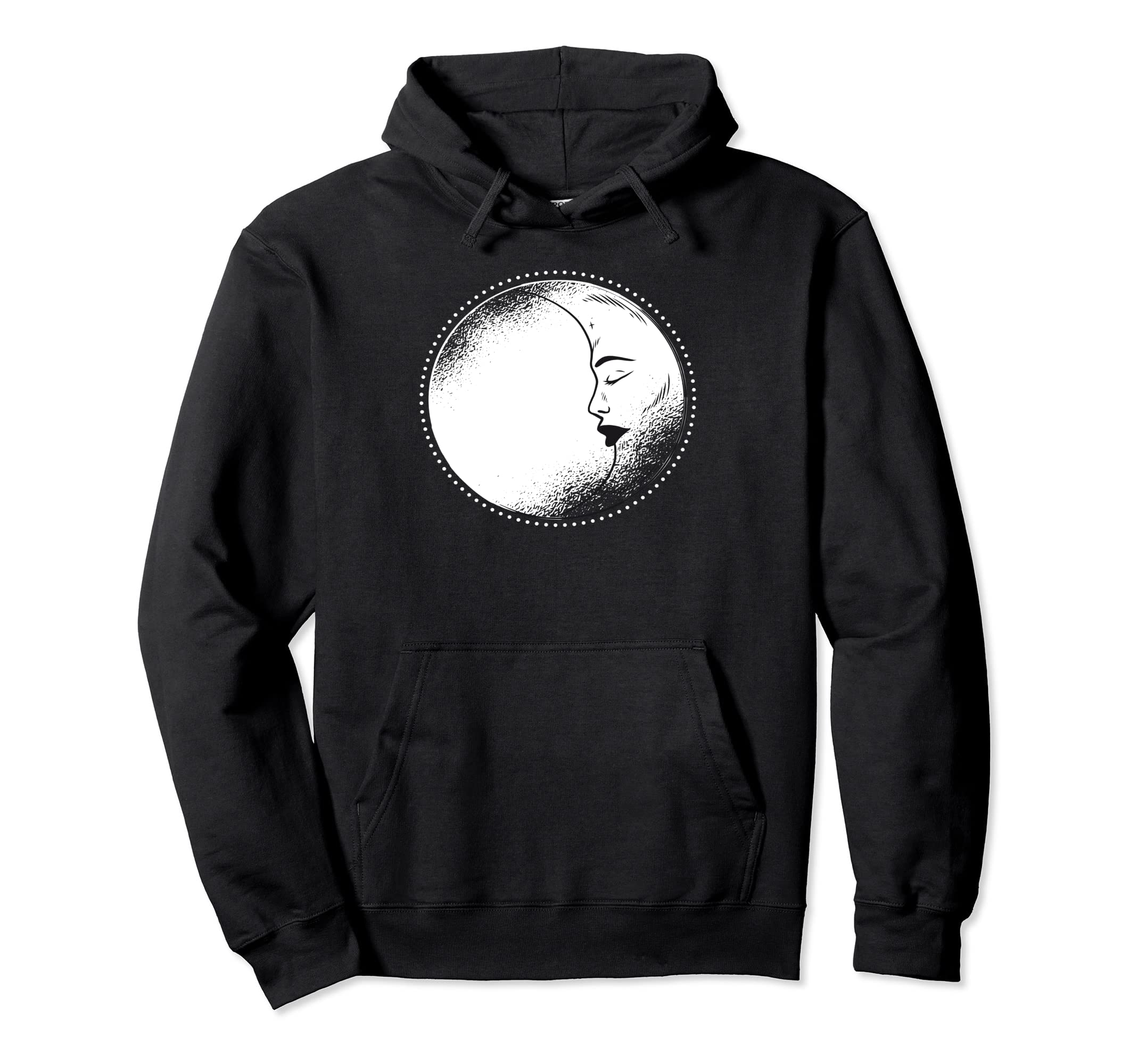 Magical Moon Face Rose Pastel Goth Hoodie - Custom Art Print Men Women - T-Shirt, Sweatshirt, Hoodie
