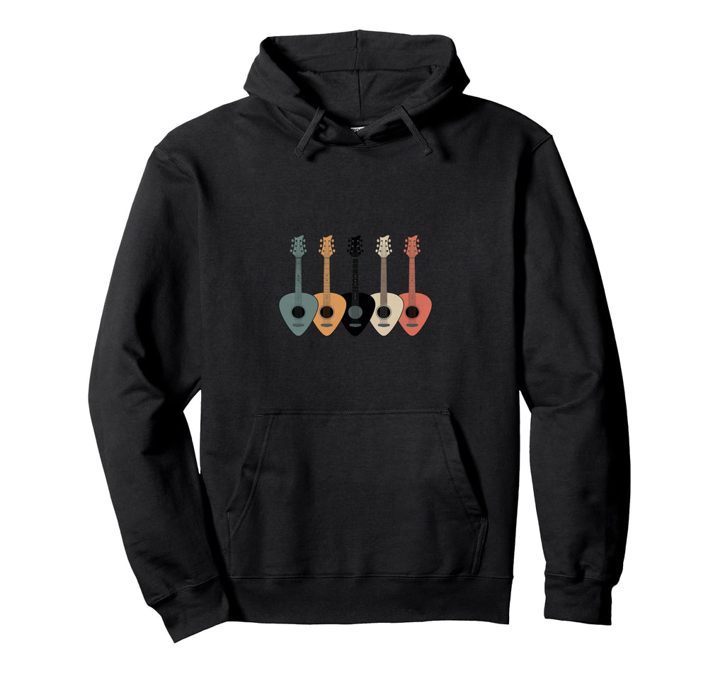 Colorful Acoustic Guitar Picks Music Hoodie - Minimalist Print Men Women - T-Shirt, Sweatshirt, Hoodie