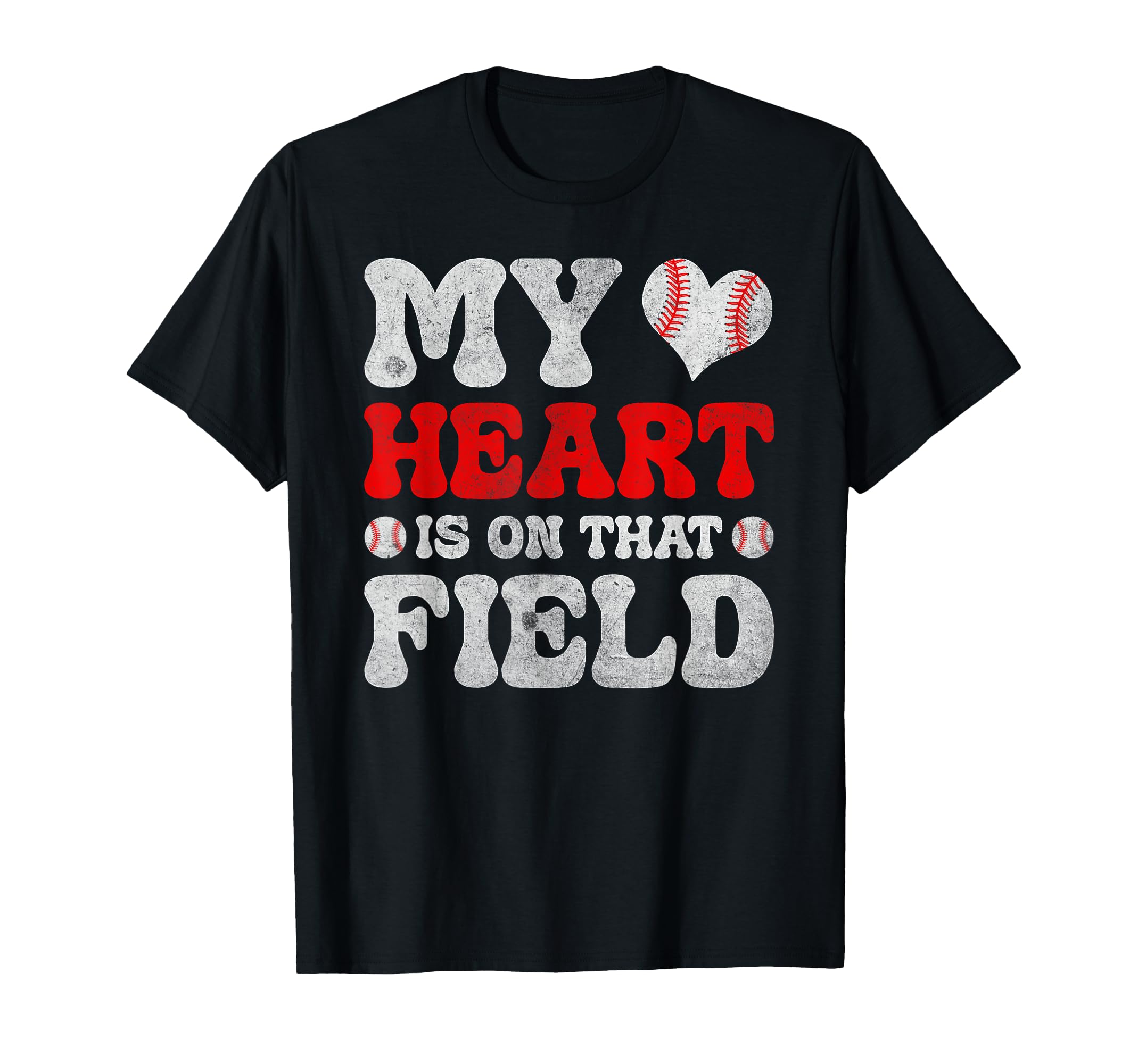 My Heart Is That Field Baseball Heart T-Shirt - Trendy Graphic Men Women - T-Shirt, Sweatshirt, Hoodie