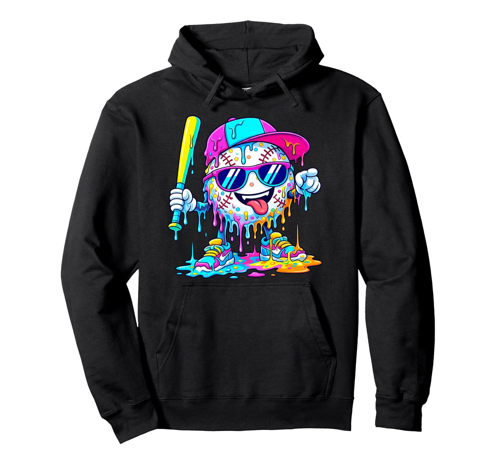 Baseball Drip Ice Cream Drip Baseball Hoodie - Minimalist Print Unisex - T-Shirt, Sweatshirt, Hoodie