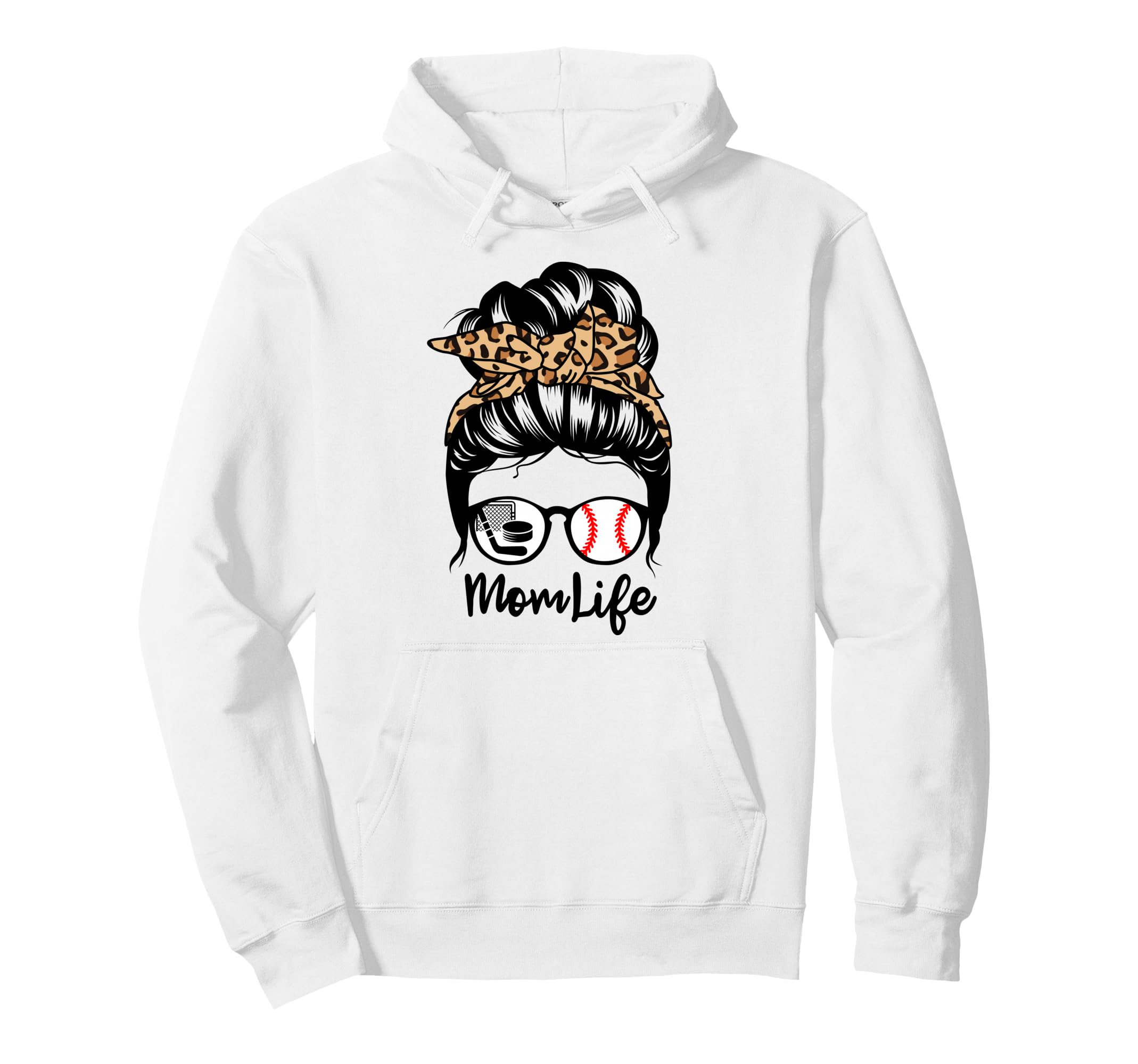 Mom Life Messy Bun Hair Funny Baseball Hoodie - Aesthetic Graphic Unisex - T-Shirt, Sweatshirt, Hoodie