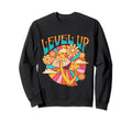 Level Up Psychedelic Hippie Groovy Sweatshirt - Unique Graphic Men Women - T-Shirt, Sweatshirt, Hoodie