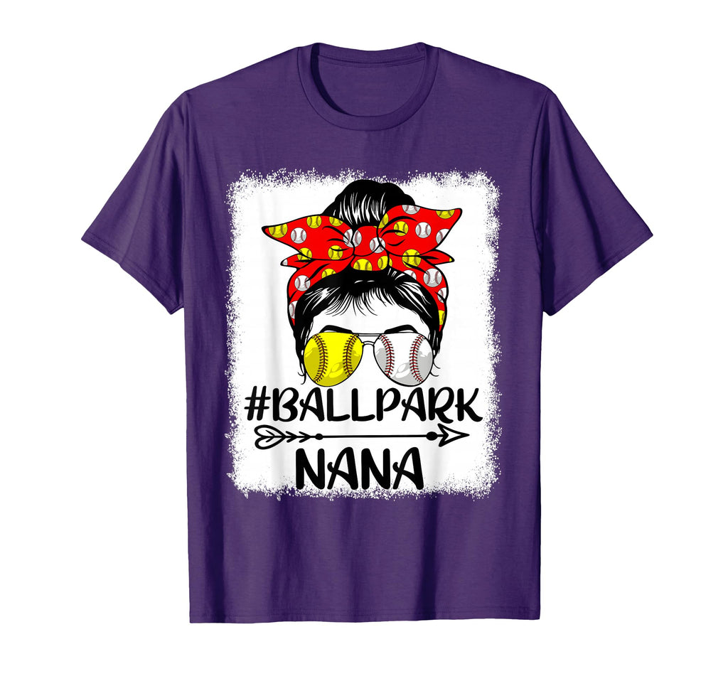 Messy Bun Hair Ballpark Nana Softball T-Shirt - Streetwear Style Men Women - T-Shirt, Sweatshirt, Hoodie