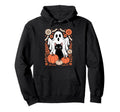 Boho Halloween Cat Ghost Spooky Mama Hoodie - Minimalist Print Unisex - T-Shirt, Sweatshirt, Hoodie