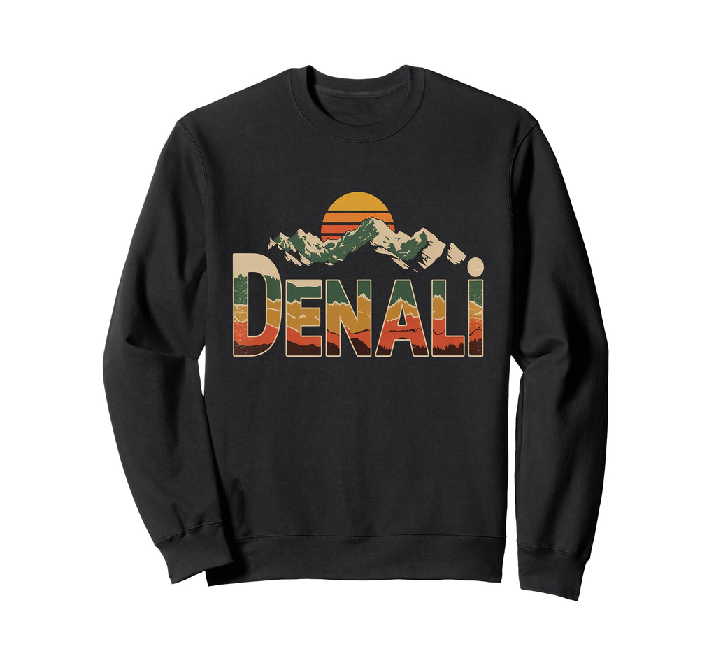 Denali National Park Sunset 70S Alaska Sweatshirt - Novelty Apparel Unisex - T-Shirt, Sweatshirt, Hoodie