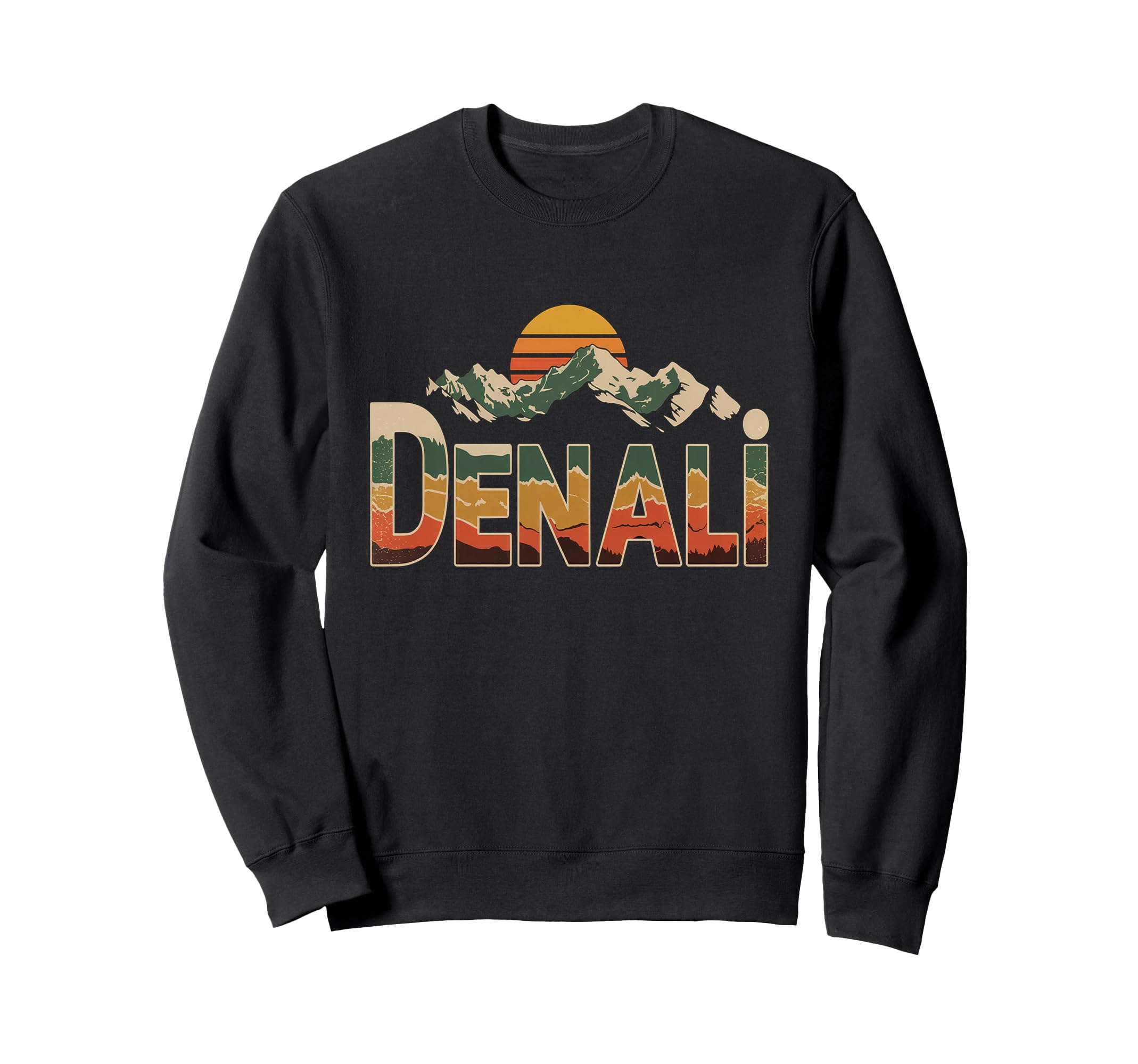 Denali National Park Sunset 70S Alaska Sweatshirt - Novelty Apparel Unisex - T-Shirt, Sweatshirt, Hoodie