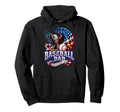 Baseball Fathers Day Usa Patriotic Hoodie - Custom Art Print Men Women - T-Shirt, Sweatshirt, Hoodie
