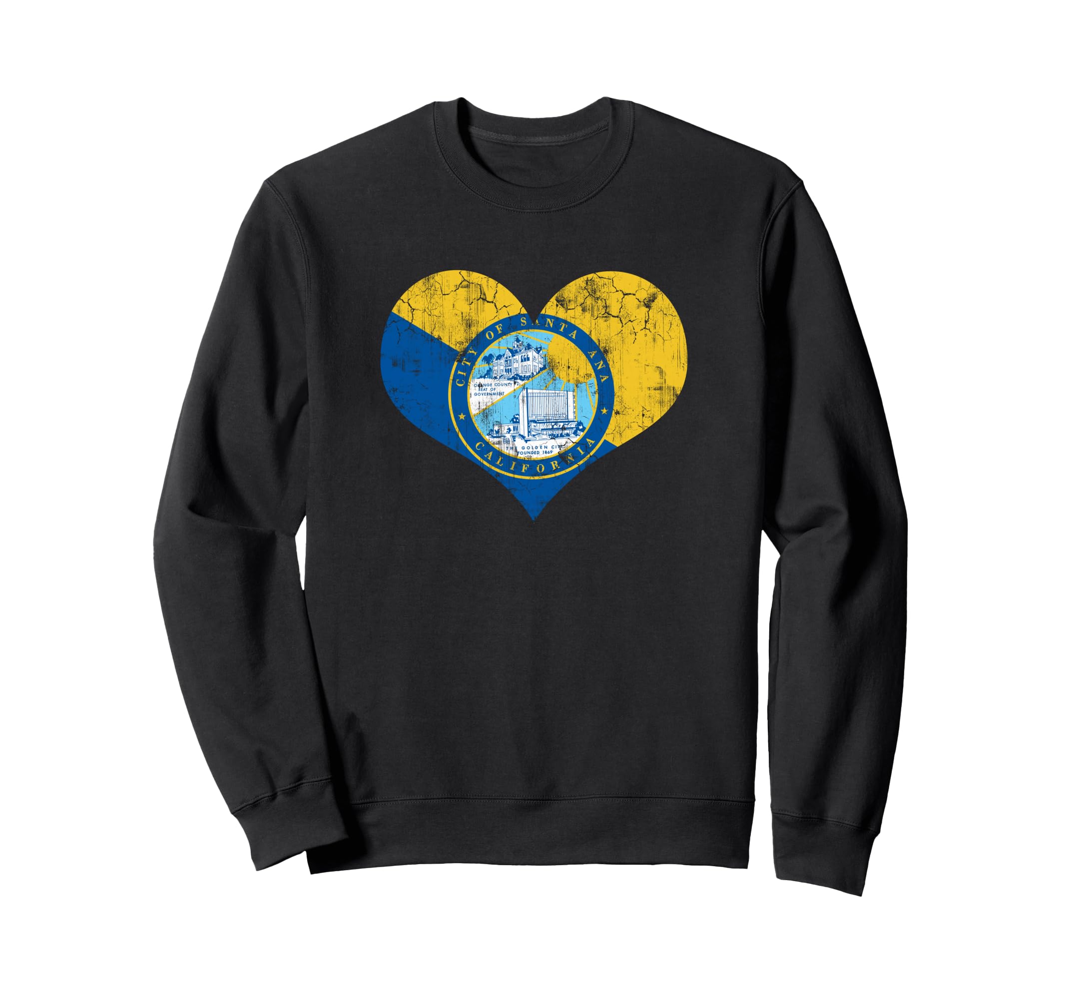 Santa Ana Flag Heart Love Sweatshirt - Fun Novelty Design Men Women - T-Shirt, Sweatshirt, Hoodie
