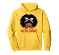 Cincinnati Black Messy Bun Baseball Hoodie - Streetwear Style Unisex - T-Shirt, Sweatshirt, Hoodie