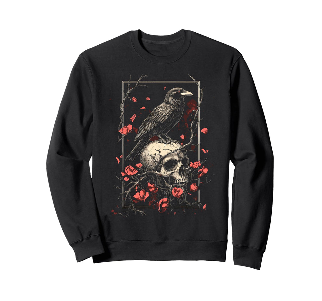 Raven Crow Y2K Grunge Aesthetic Sweatshirt - Fun Novelty Design Men Women - T-Shirt, Sweatshirt, Hoodie