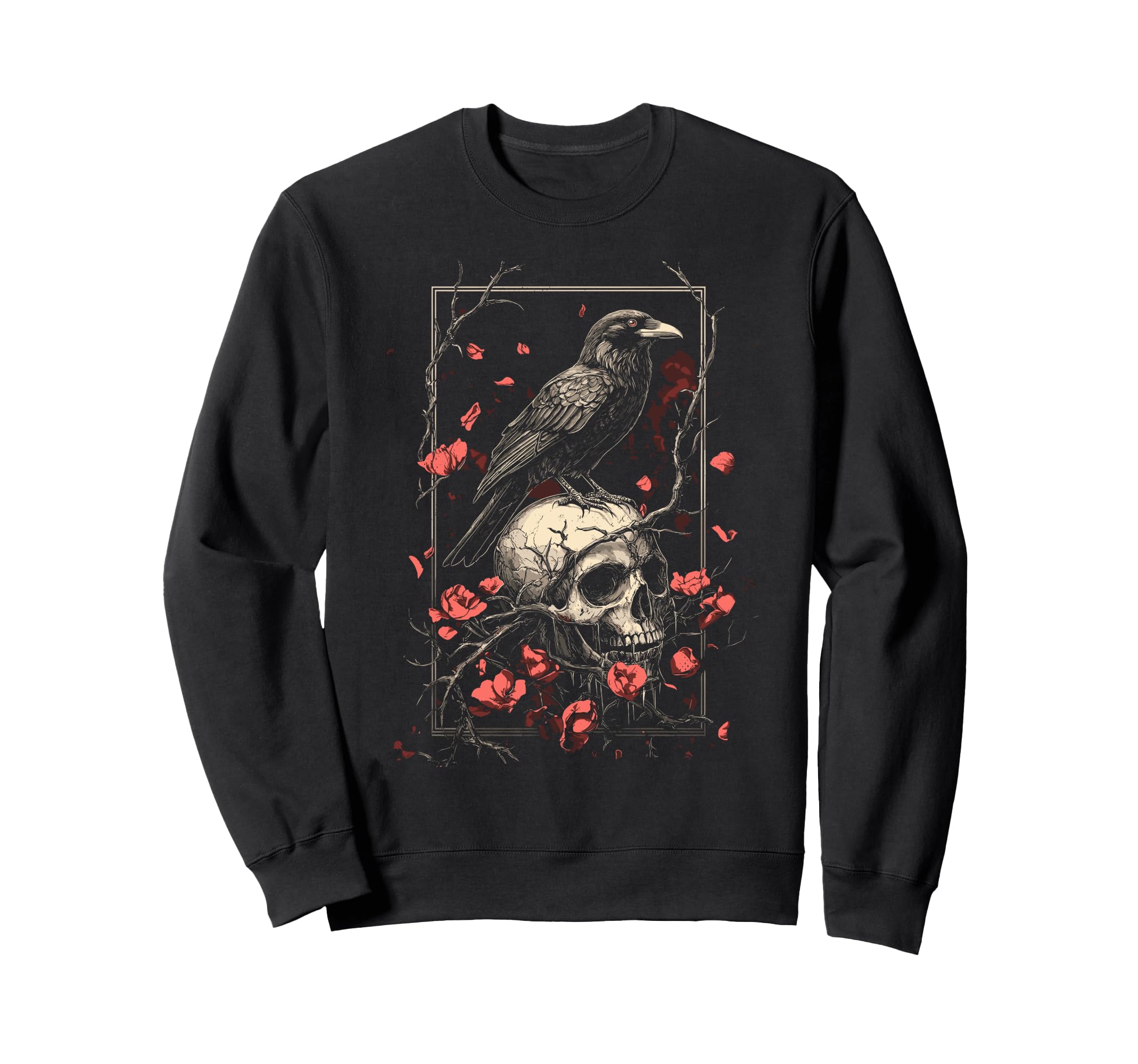 Raven Crow Y2K Grunge Aesthetic Sweatshirt - Fun Novelty Design Men Women - T-Shirt, Sweatshirt, Hoodie