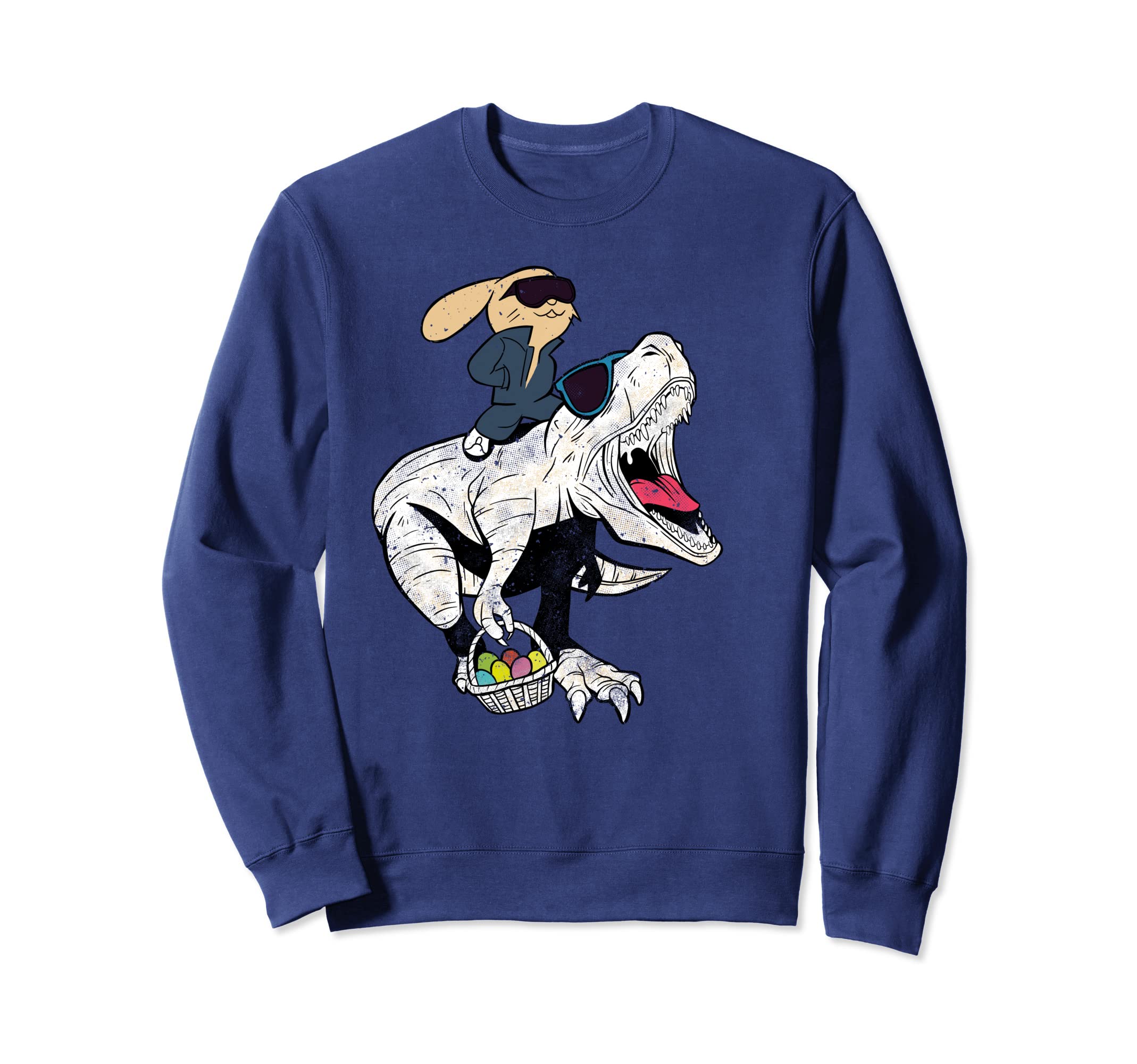 Easter Bunny Riding Dinosaur Sweatshirt - Aesthetic Graphic Men Women - T-Shirt, Sweatshirt, Hoodie