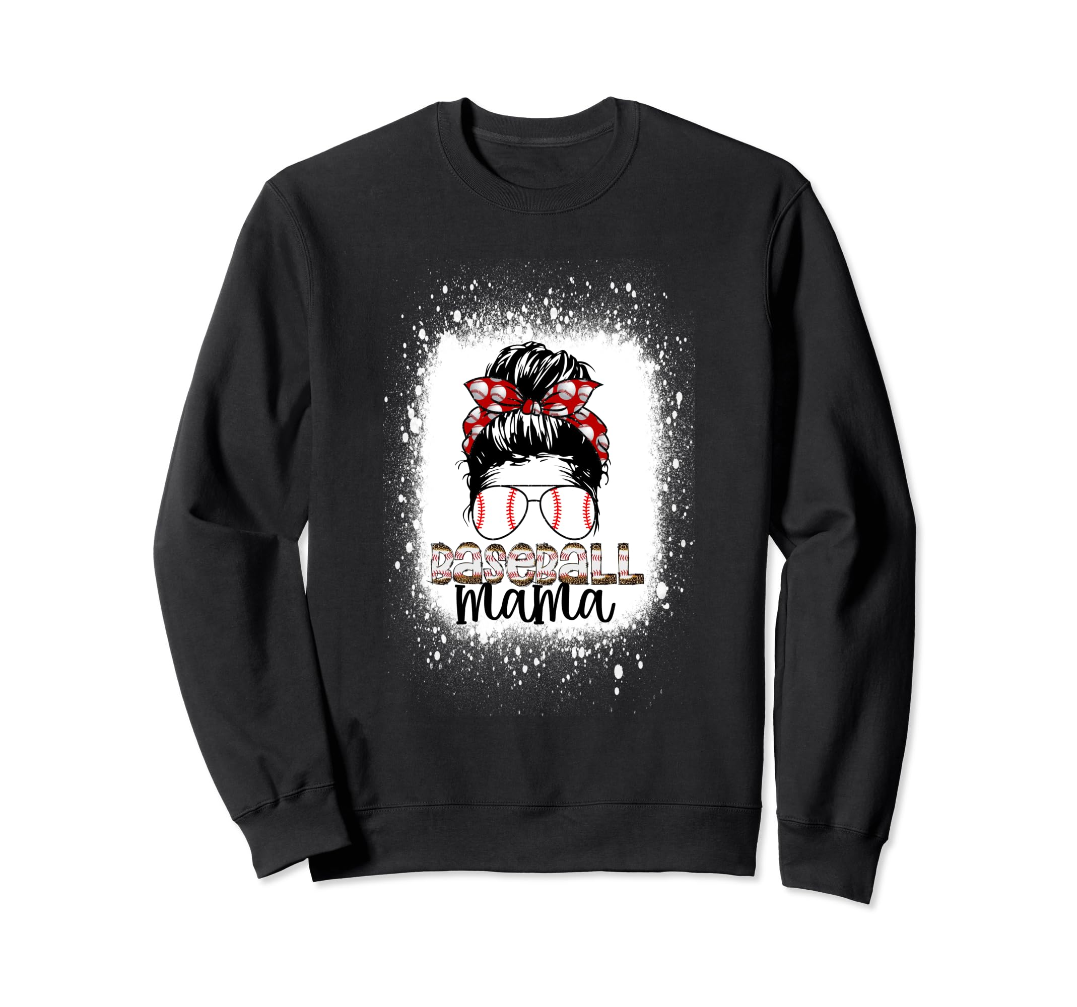 Baseball Mama Messy Bun Sweatshirt - Casual Everyday Wear Unisex - T-Shirt, Sweatshirt, Hoodie
