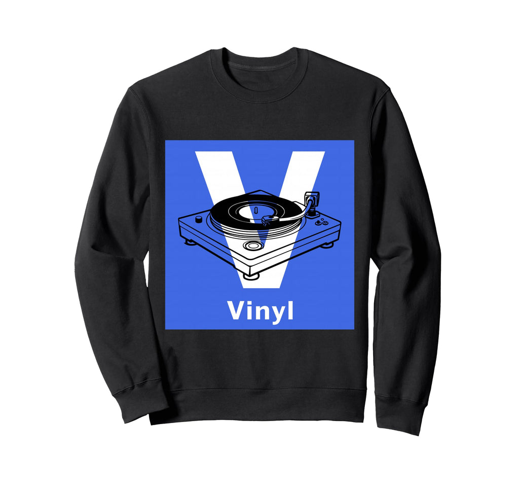 Old School Dj Vinyl Collector Sweatshirt - Minimalist Print for Adults - T-Shirt, Sweatshirt, Hoodie