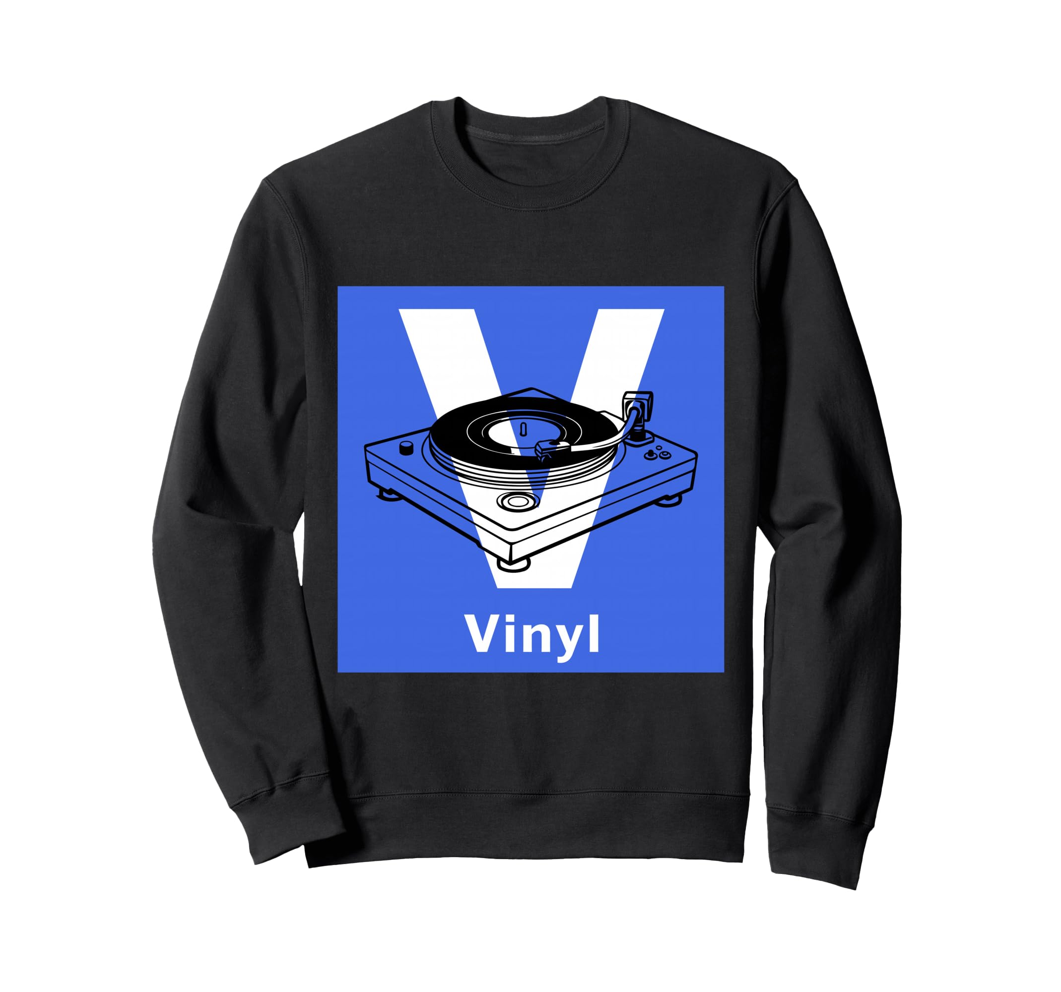 Old School Dj Vinyl Collector Sweatshirt - Minimalist Print for Adults - T-Shirt, Sweatshirt, Hoodie
