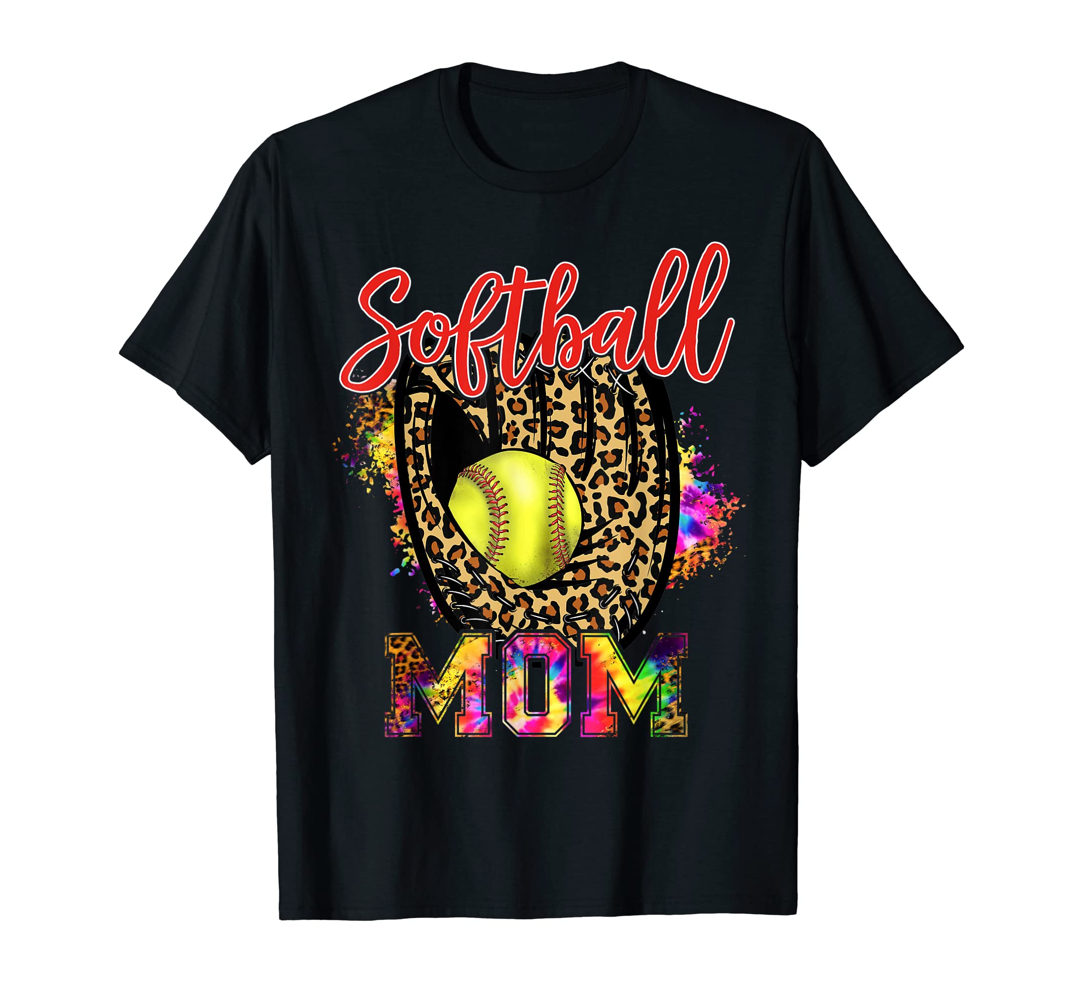 Bleached Softball Mom Leopard Baseball Mom T-Shirt - Trendy Graphic Unisex - T-Shirt, Sweatshirt, Hoodie