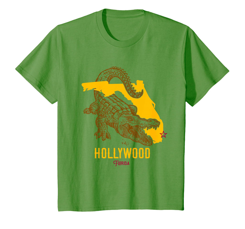 Hollywood Florida Fl Aligator T-Shirt - Casual Everyday Wear Men Women - T-Shirt, Sweatshirt, Hoodie