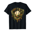 Baseball Drip Camo Baseball Glove T-Shirt - Custom Art Print Men Women - T-Shirt, Sweatshirt, Hoodie