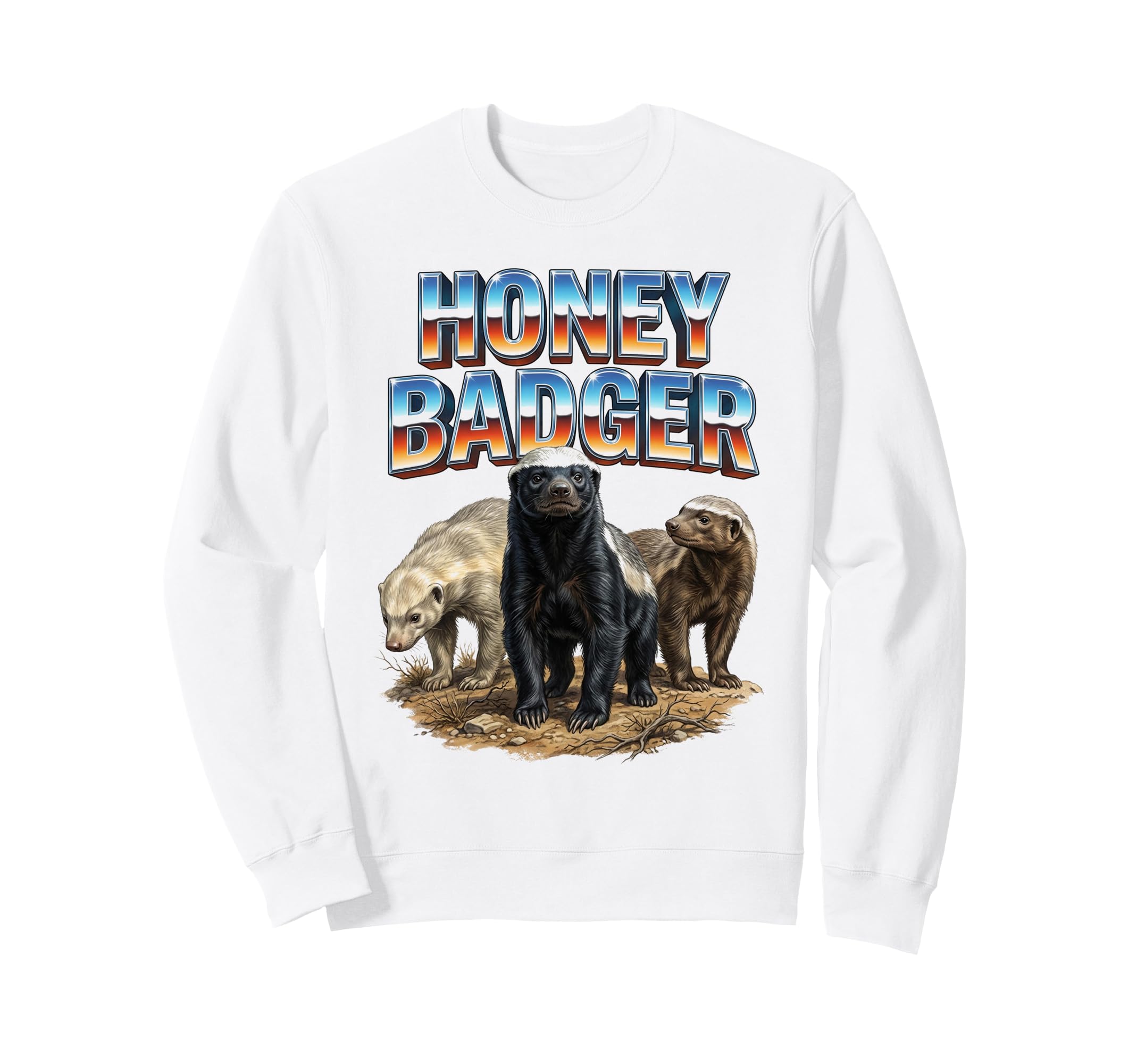 Honey Badger 70S 90S Honey Badger Sweatshirt - Custom Art Print for Adults - T-Shirt, Sweatshirt, Hoodie