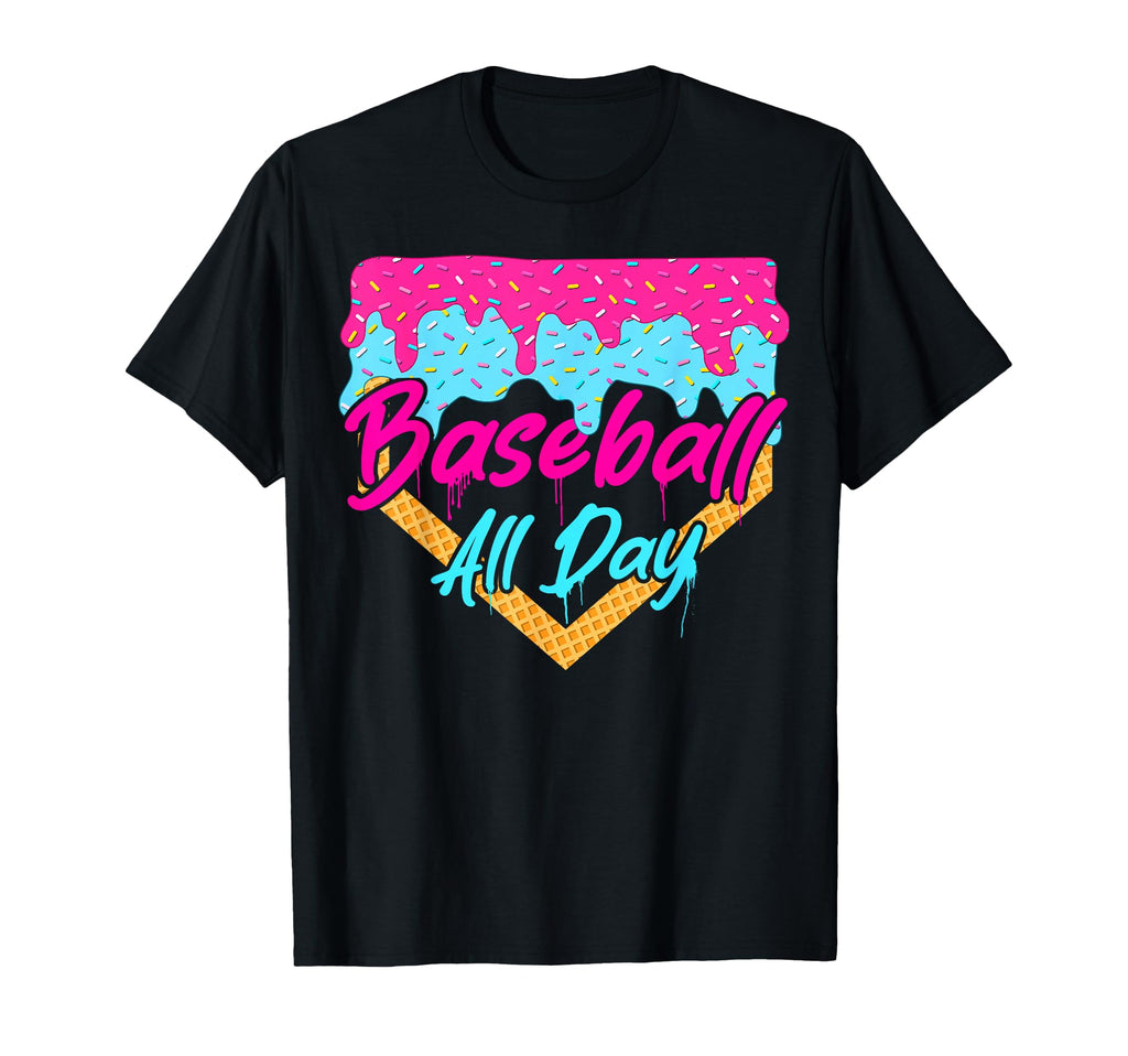 Baseball Drip Ice Cream Drip Sport T-Shirt - Fun Novelty Design for Adults - T-Shirt, Sweatshirt, Hoodie
