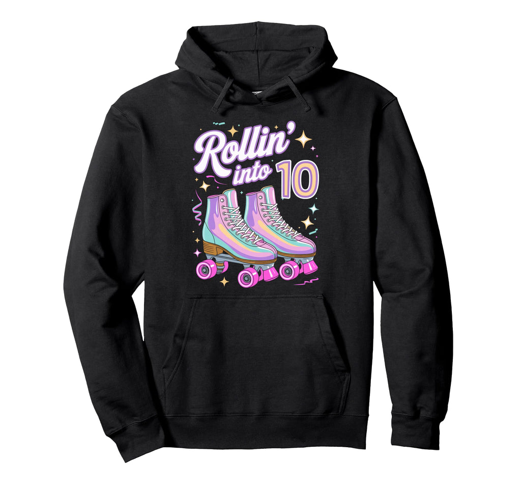 Rollin Into 10 Roller Skating 10Th Hoodie - Custom Art Print Unisex - T-Shirt, Sweatshirt, Hoodie