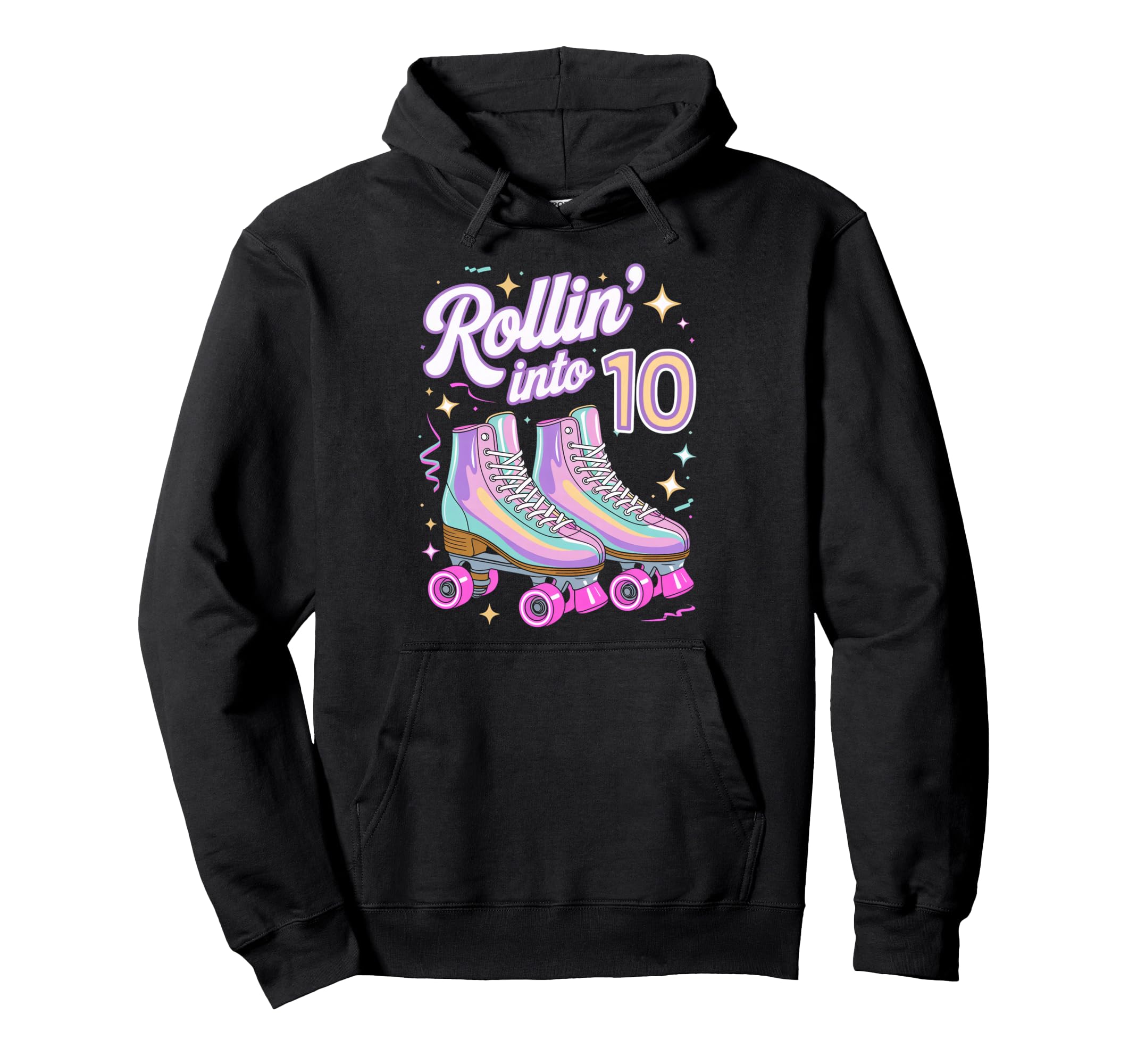 Rollin Into 10 Roller Skating 10Th Hoodie - Custom Art Print Unisex - T-Shirt, Sweatshirt, Hoodie