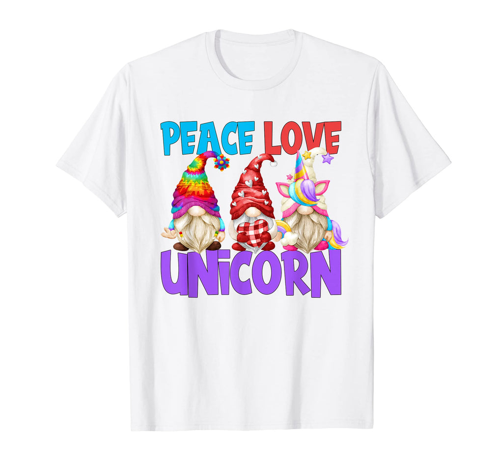 Dadacorn Rainbow Gnome Mamacorn Peace Love T-Shirt - Unique Graphic Unisex - T-Shirt, Sweatshirt, Hoodie