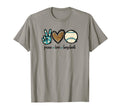 Baseball Lover Leopard Peace Love T-Shirt - Aesthetic Graphic Unisex - T-Shirt, Sweatshirt, Hoodie
