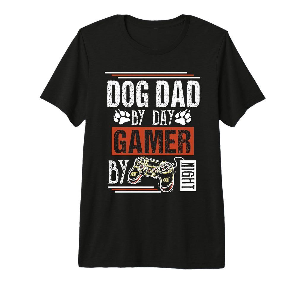 Mens Dog Dad Day Gamer Night Fathers Day T-Shirt - Custom Art Print Unisex - T-Shirt, Sweatshirt, Hoodie