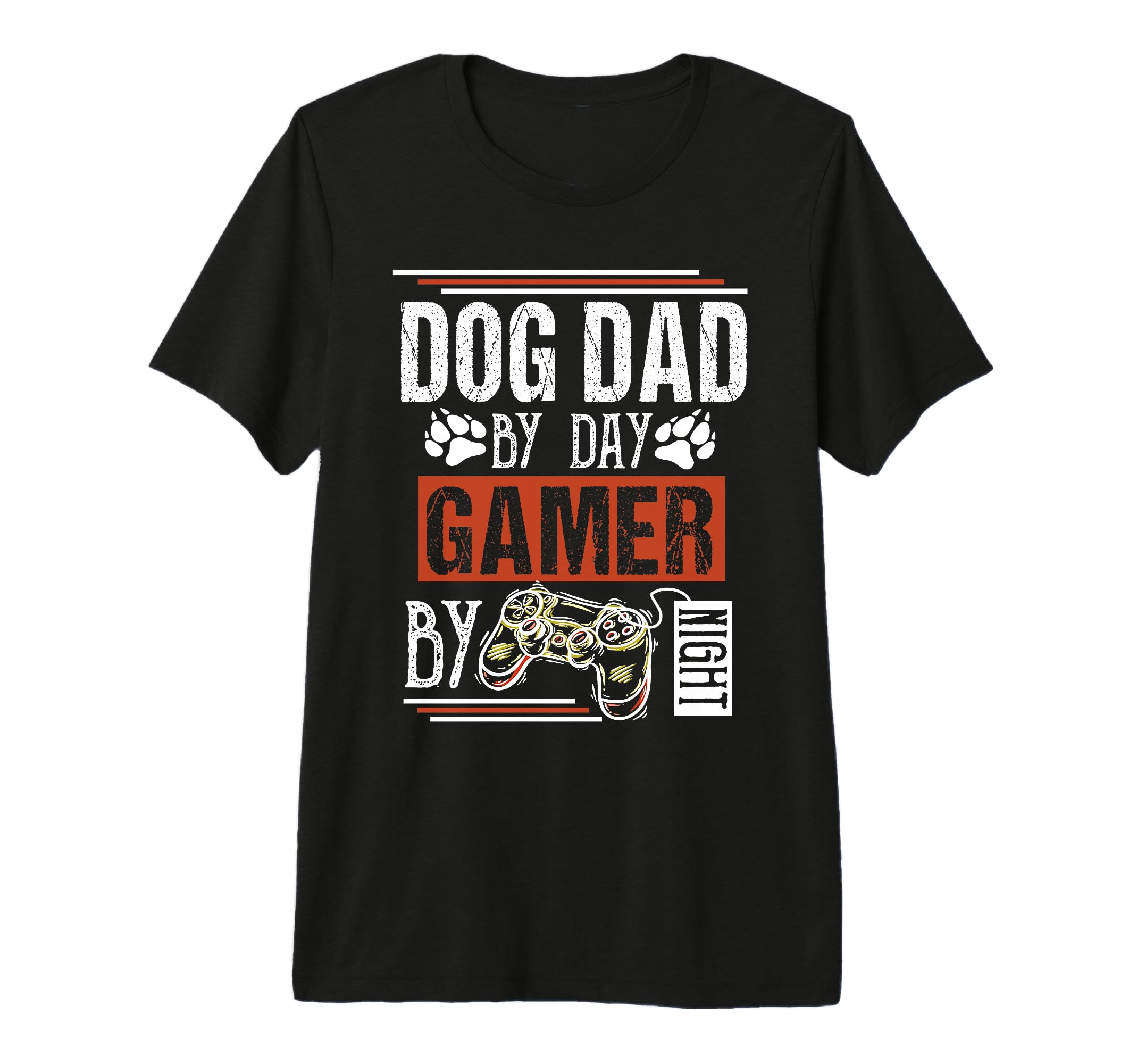 Mens Dog Dad Day Gamer Night Fathers Day T-Shirt - Custom Art Print Unisex - T-Shirt, Sweatshirt, Hoodie